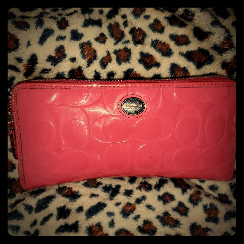 Coach hot pink wallet